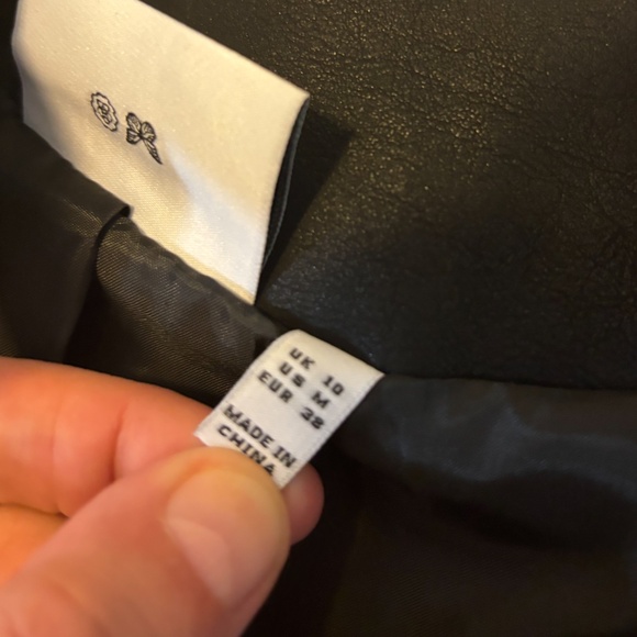 Daisy Street black blue and white faux leather colour block biker jacket NWT - Picture 8 of 13